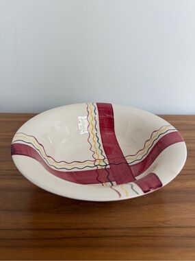 VINTAGE Royal Victoria Pottery Wade England Serving Bowl Geometric Mid-Century